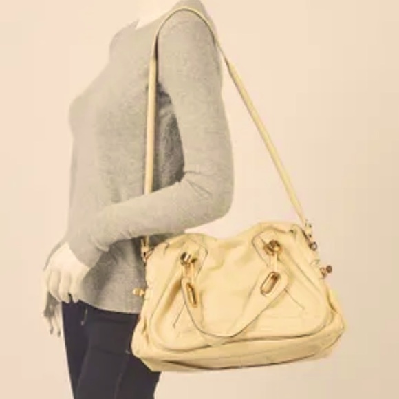 Chloe Paraty Nude Pebbled Leather Medium Bag - Picture 1 of 14